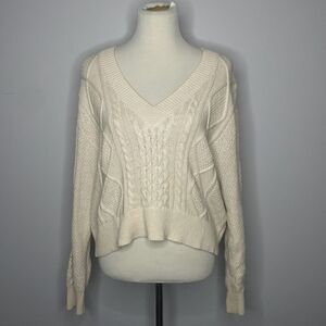 L.A. Hearts- Off White V-Neck Sweater